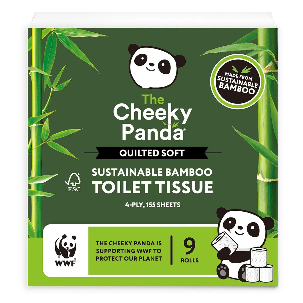 Cheeky Panda Toilet Quilted Soft Tissue x 9