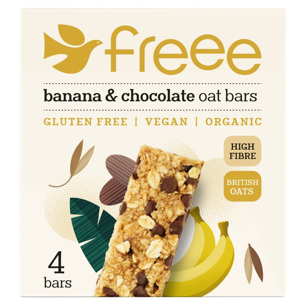 Freee Banana & Chocolate Oat Bars x 4 (35G)
