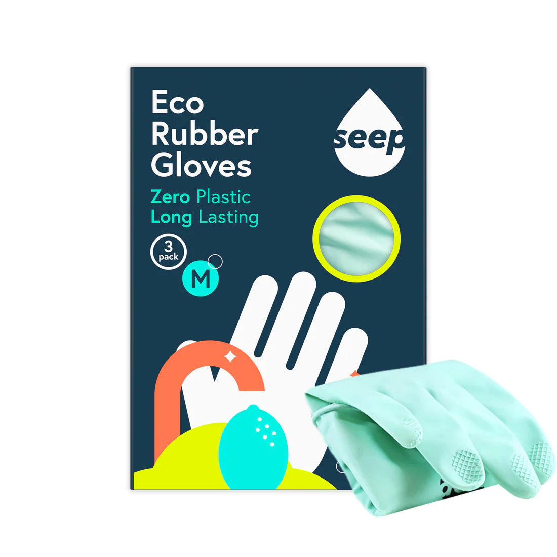 Seep Rubber Gloves Medium 1 X PAIR