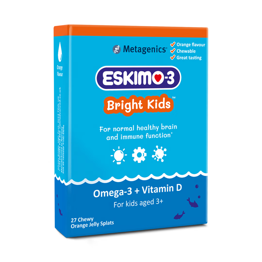 Metagenics Eskimo-3 Bright Kids orange fish oil jelly splats – 27s