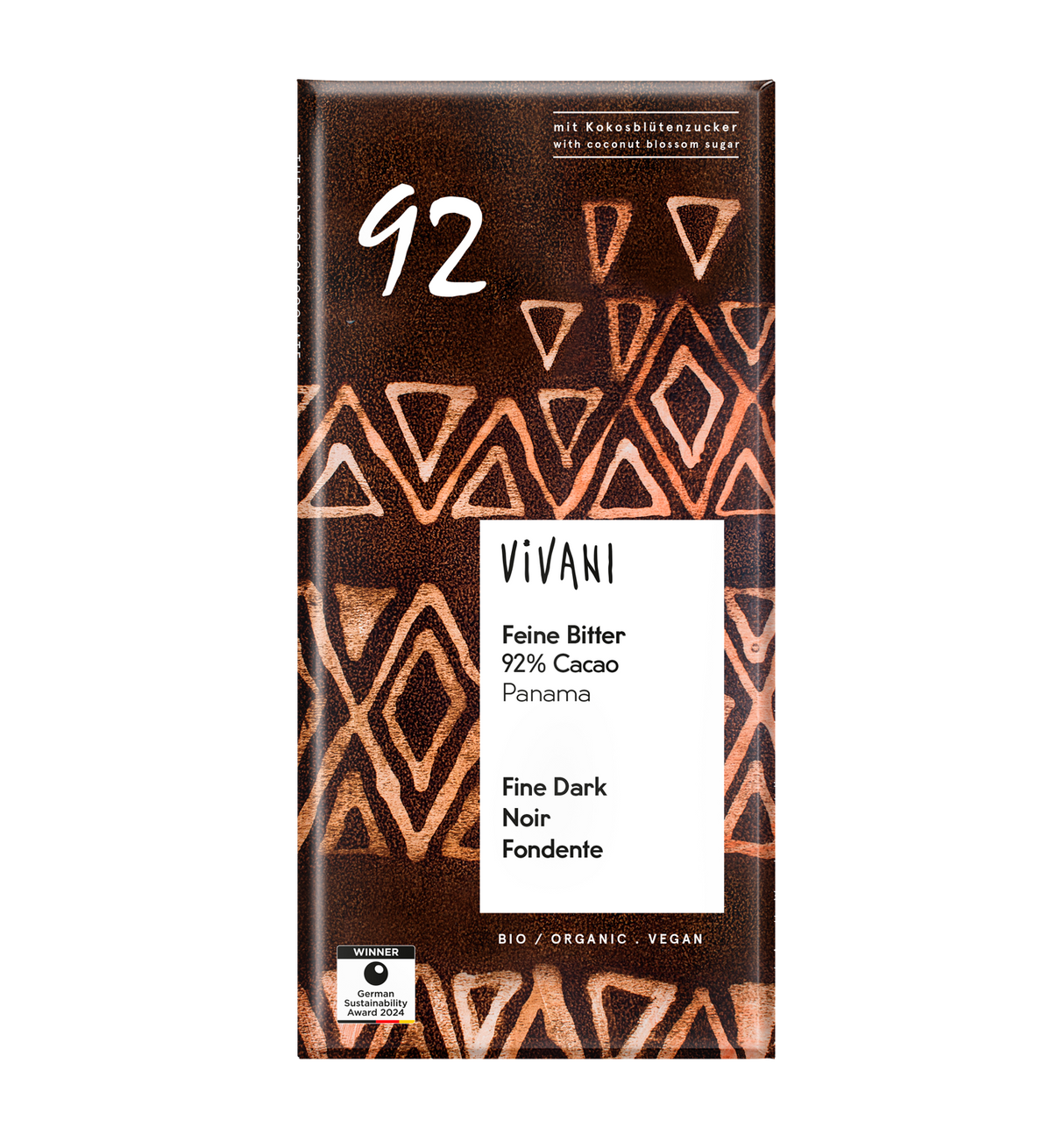 Vivani 92% Choc With Coconut Nectar 80g