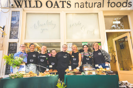 Wild Oats team outside the Bristol store during the 45th anniversary celebrations
