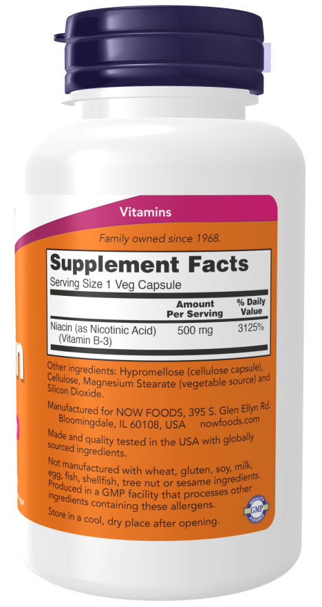 Now Foods Niacin 500mg 100 Caps