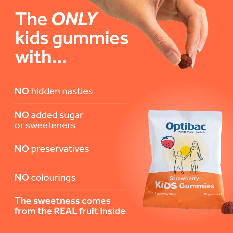 Optibac Kids Gummies Strawberry Flavour 30s