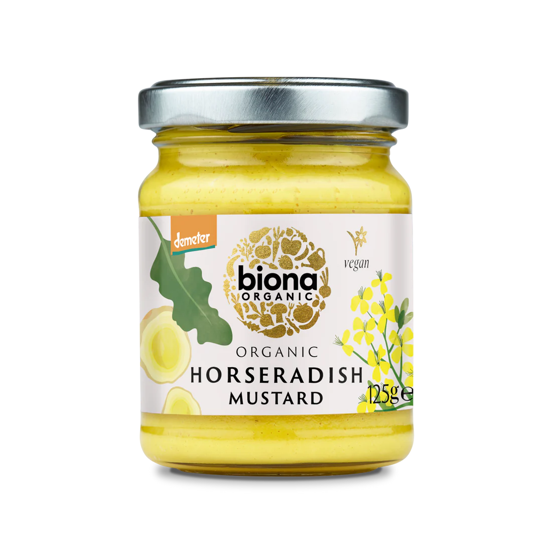 Biona Mustard With Horseradish 125g