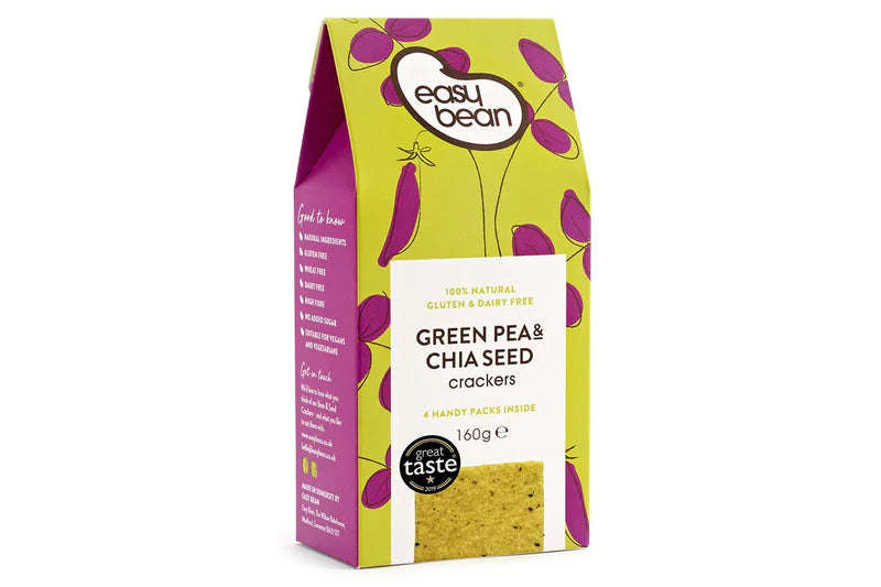 Easy Bean Crackers Green Pea & Chia Seeds 160g