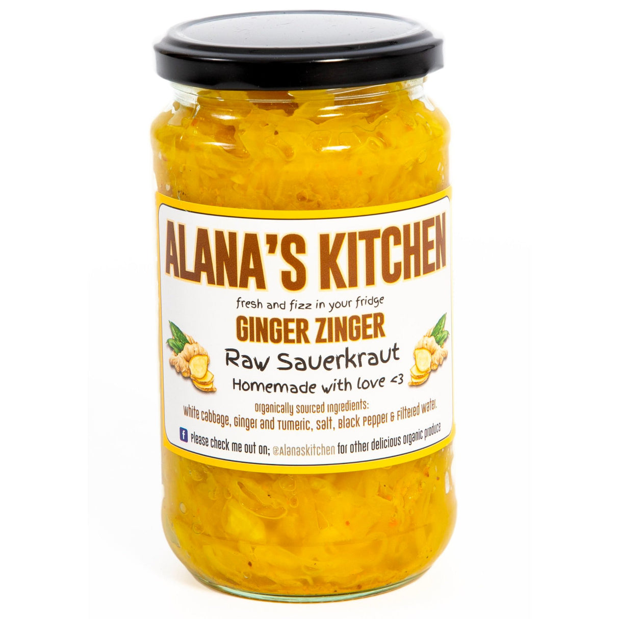 Alanas Kitchen Ginger Sauerkraut 350g