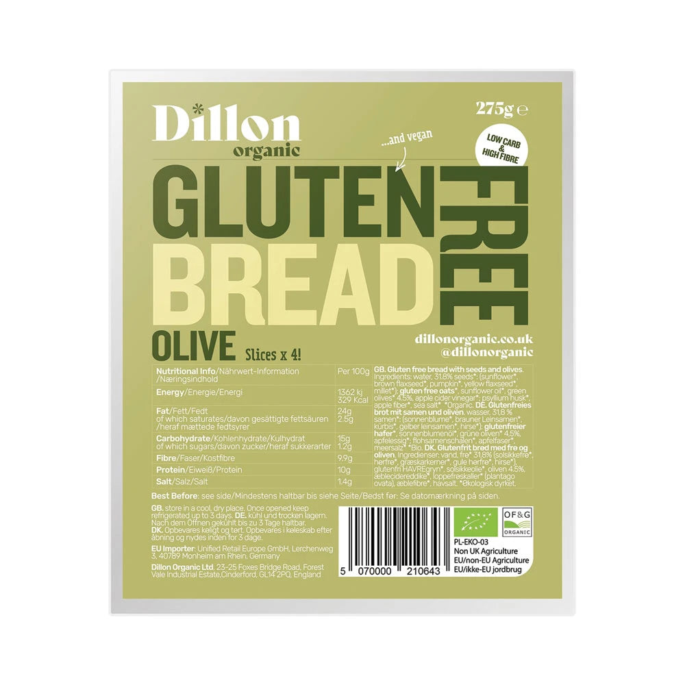 Dillon Gluten Free Olive Bread 275G