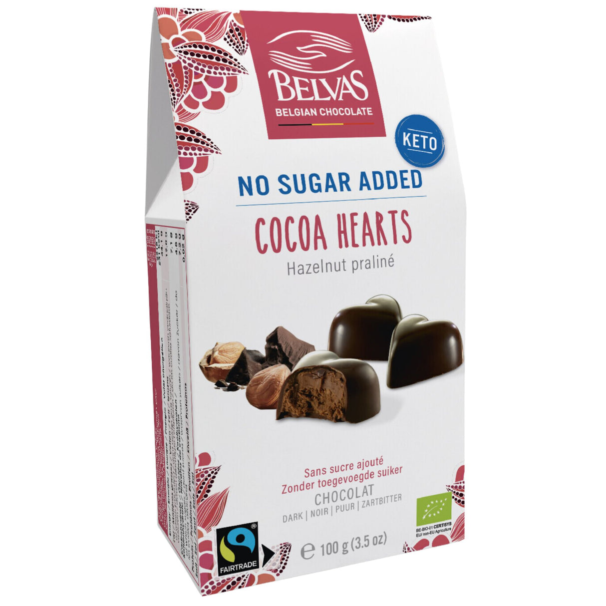 Belvas Cocoa Hearts 100g