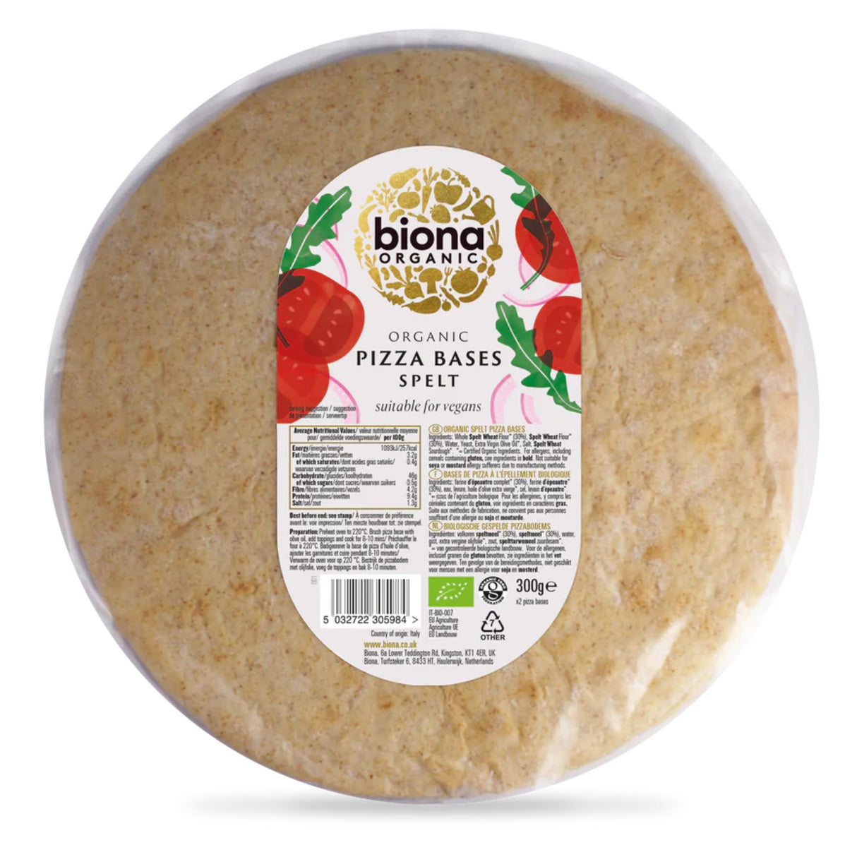 Biona Organic Spelt Pizza Bases 300g