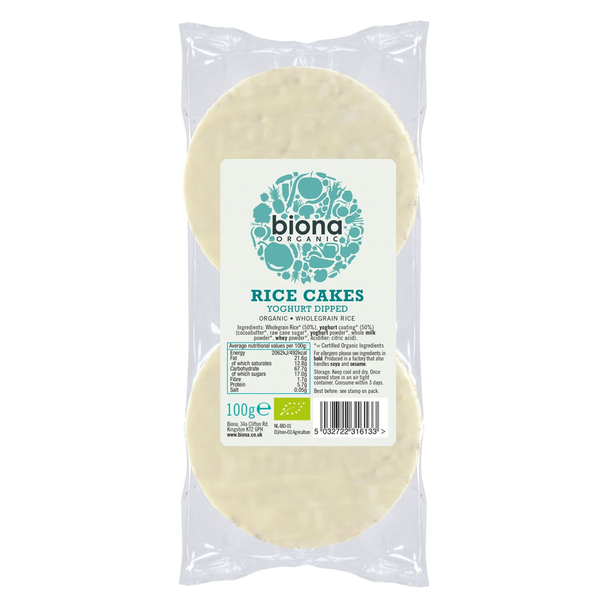 Biona Organic Yogurt Rice Cakes 100g