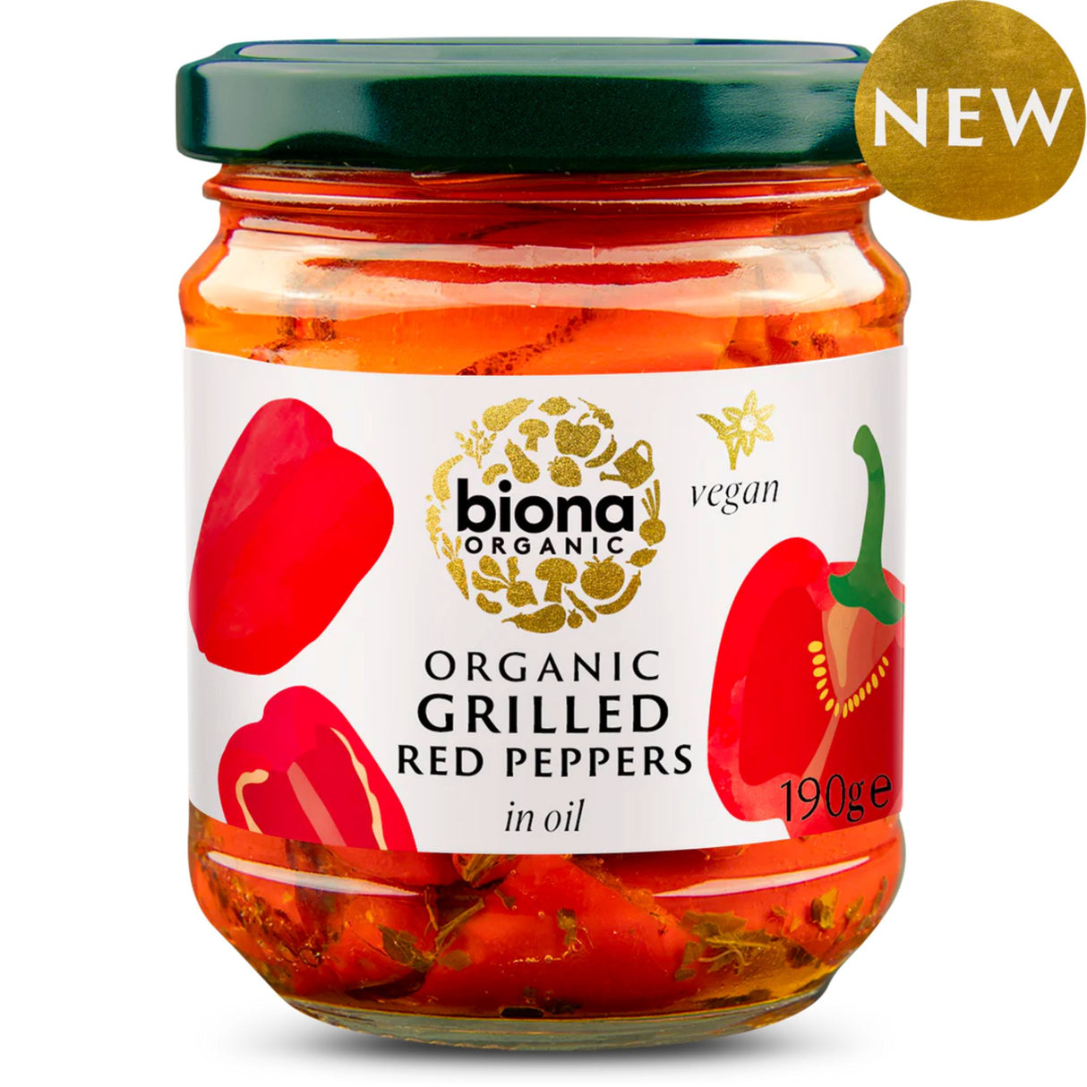 Biona Red Peppers In Oil 190g