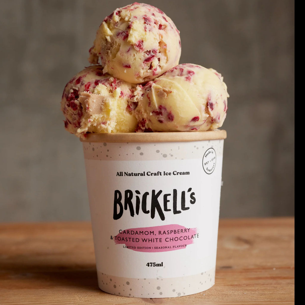 Brickells Cardamom & Raspberry Ice Cream 475ml