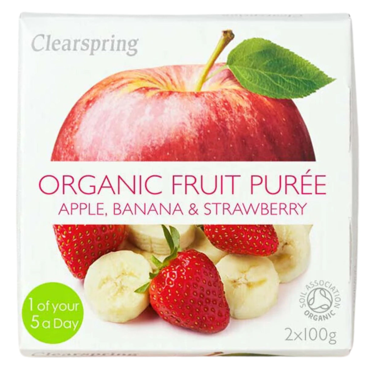 Clearspring Apple, Banana & Strawberry Fruit Purées 2 x 100g