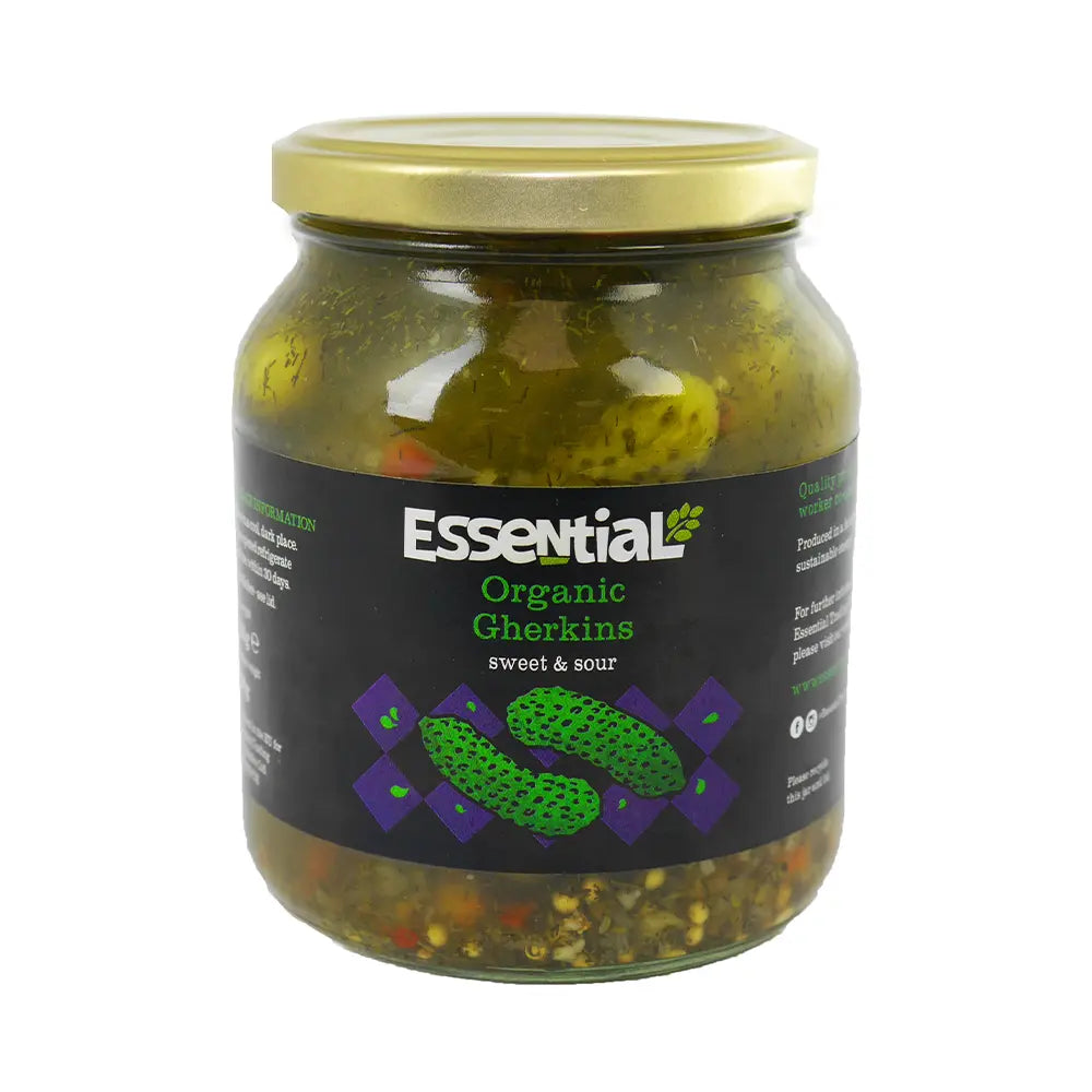 Essential Sweet & Sour Gherkins 350g