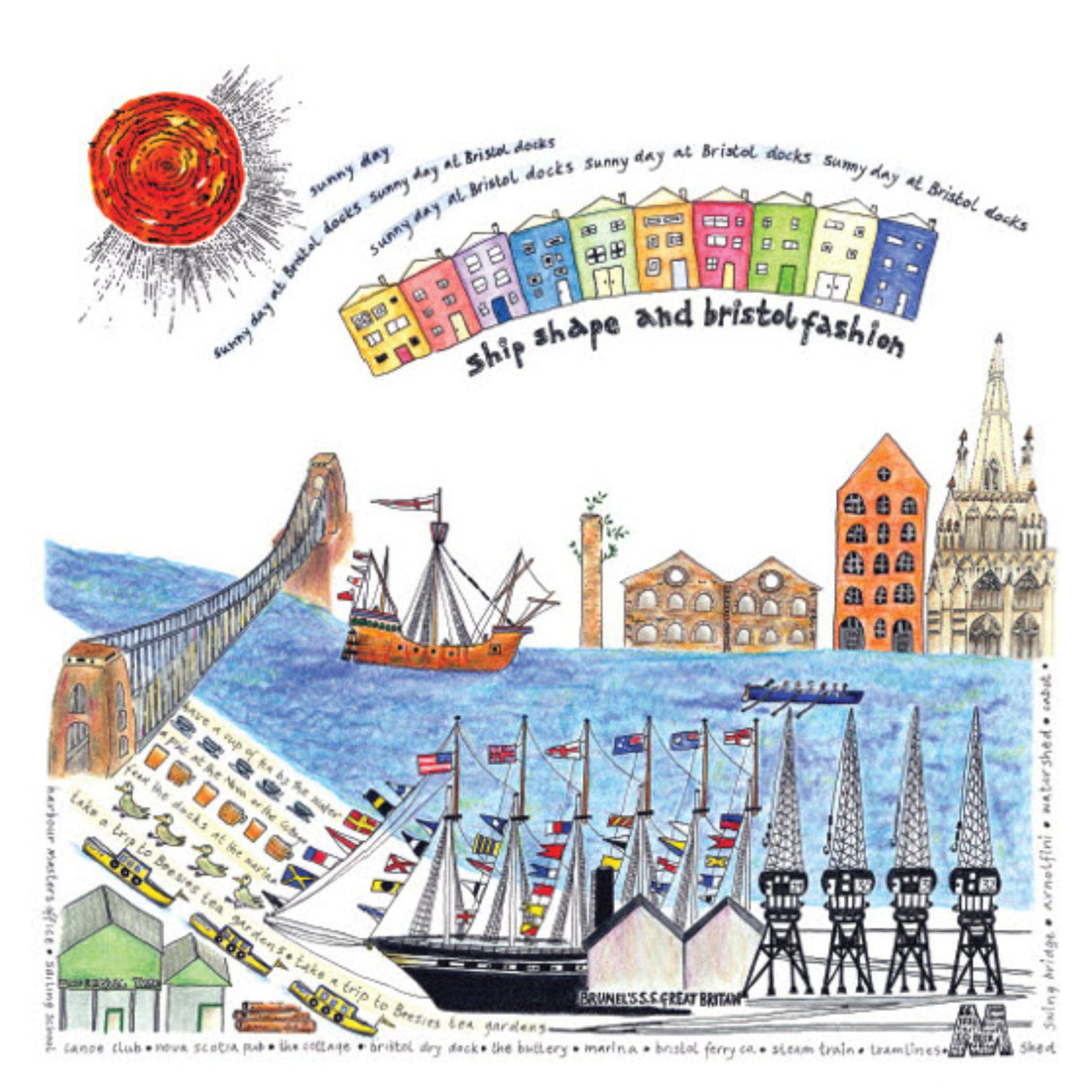 Fiona Willis Bristol Docks Greetings Card