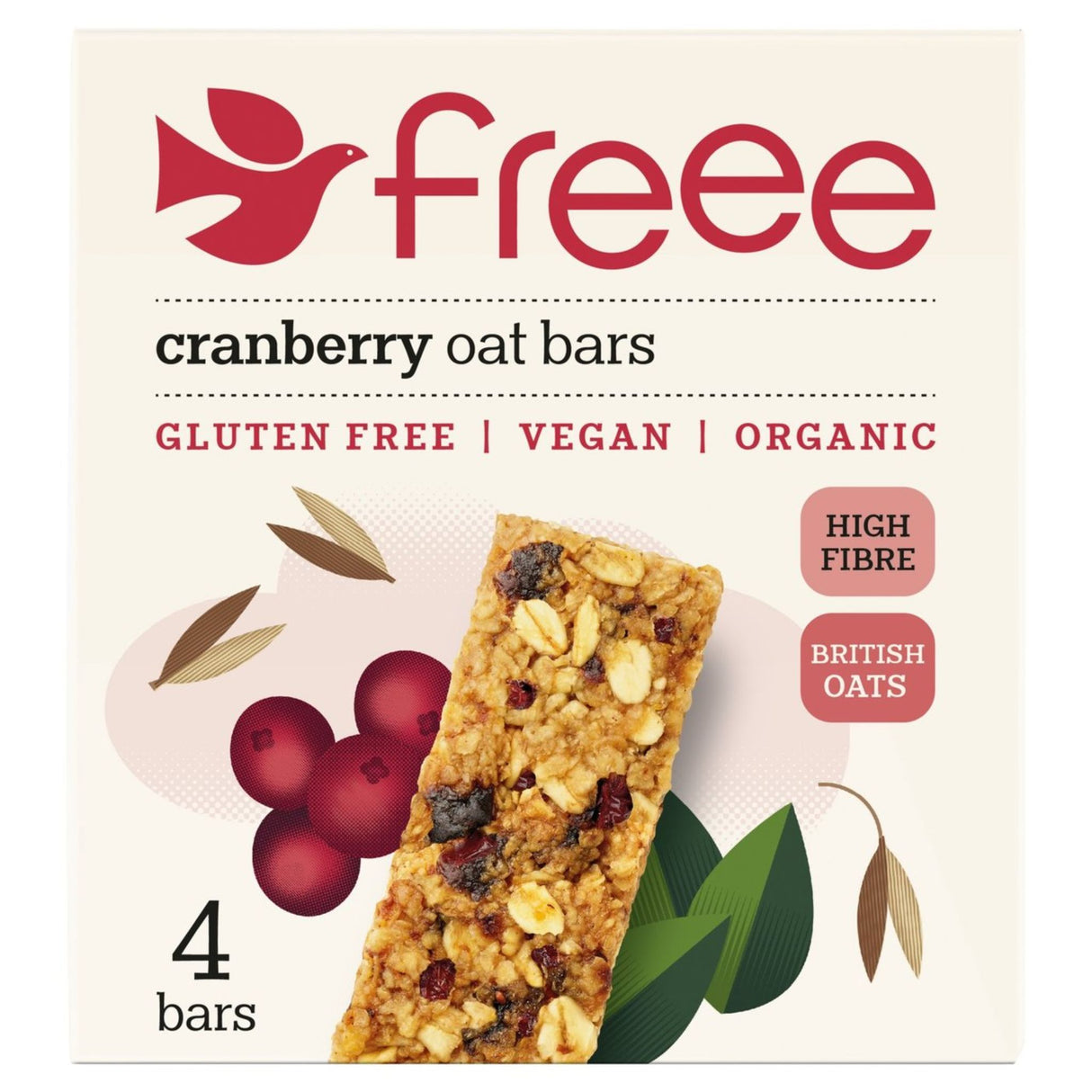 Freee Cranberry Oat Bars x 4