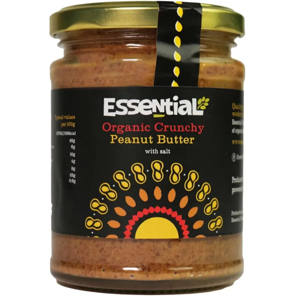 Jar of organic crunchy peanut butter
