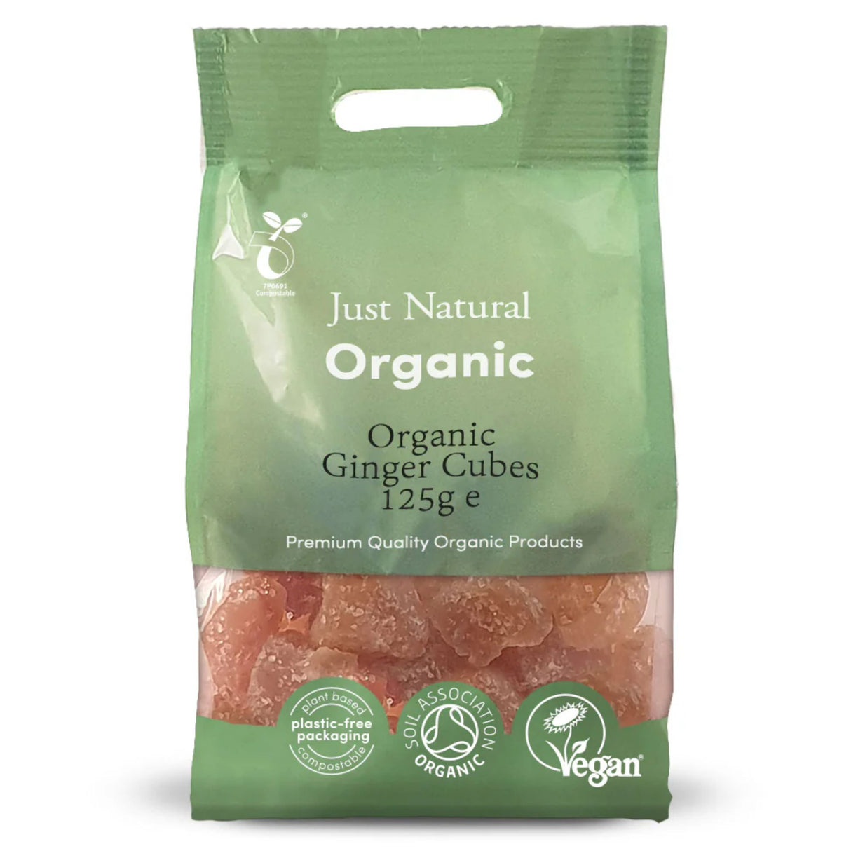 Just Natural Organic Ginger Cubes 125g