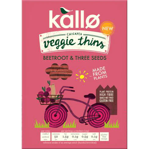 Kallo Beetroot Chickpea Thins 100g