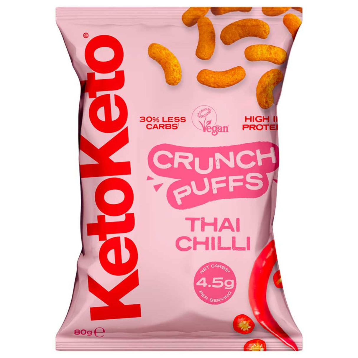 KetoKeto Crunch Puffs Thai Chilli 80g