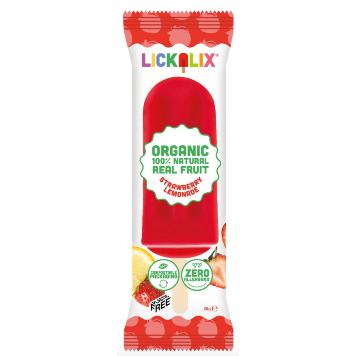 Lickalix Strawberry Lolly 75g