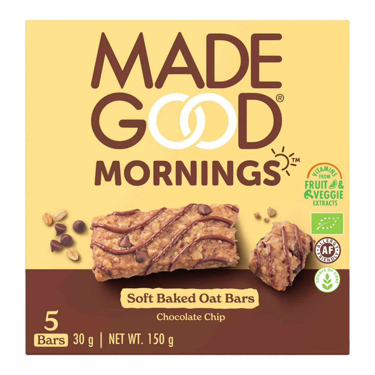 MadeGood Morning Oat Bar Chocolate Chip 5 x 30g