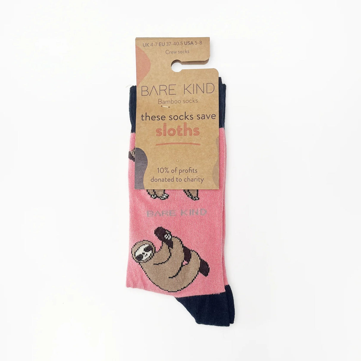 Bare Kind Sloth Bamboo Socks 9-12 Years