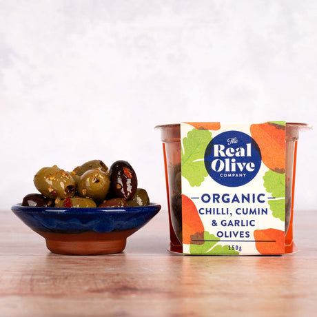 The Real Olive Company Chilli & Garlic Olives 150g