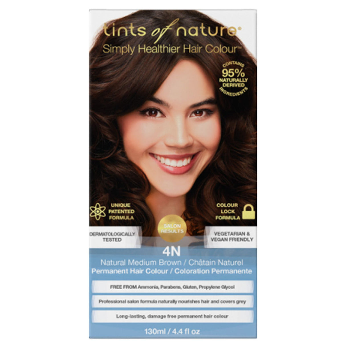 Tints Of Nature 4N Natural Medium Brown 130ml