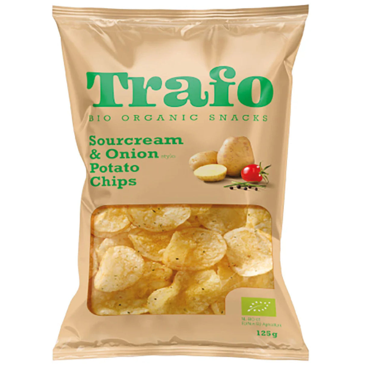 Trafo Organic Sour Cream & Onion Crisps 125g