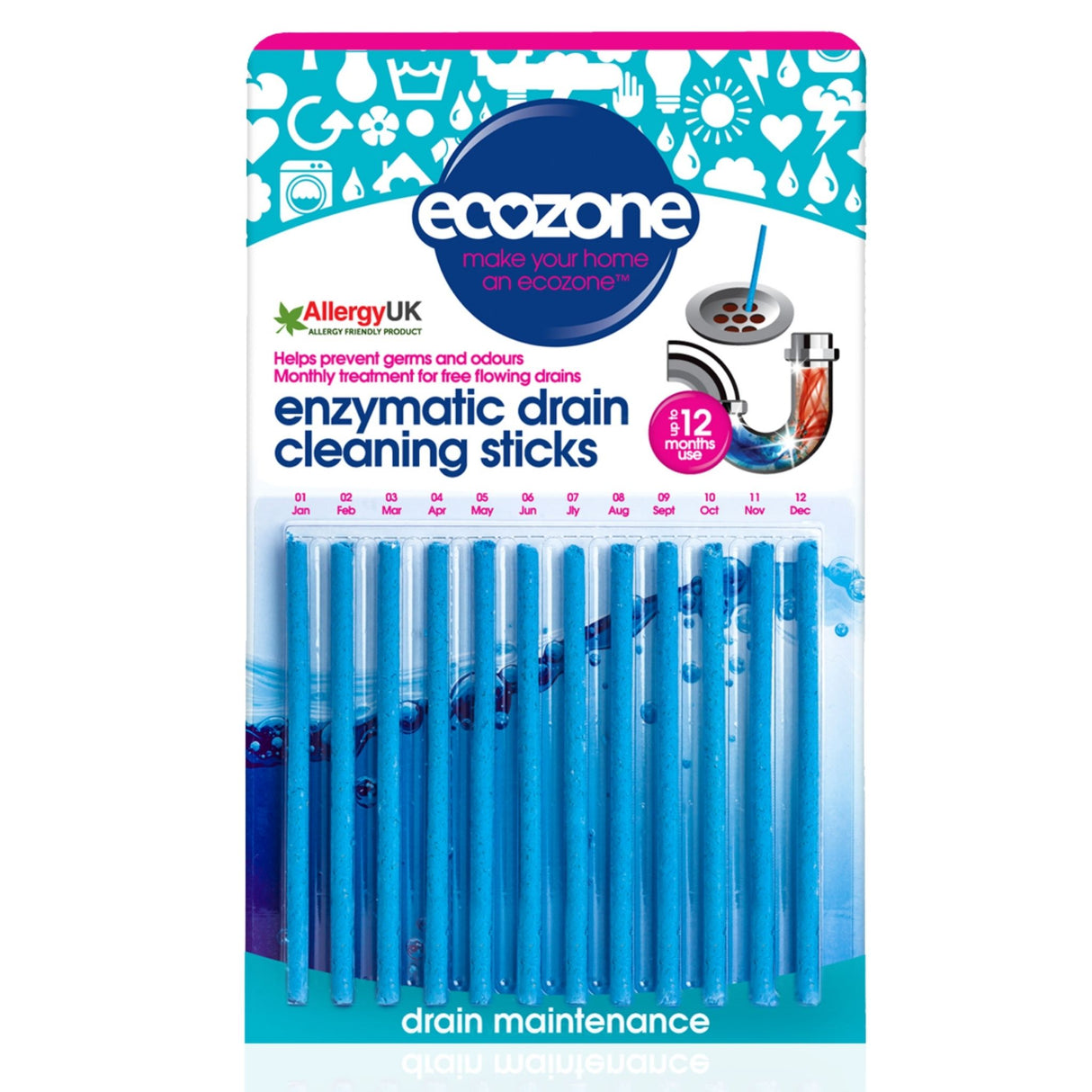 Ecozone Enzymatic Drain Cleaning Sticks