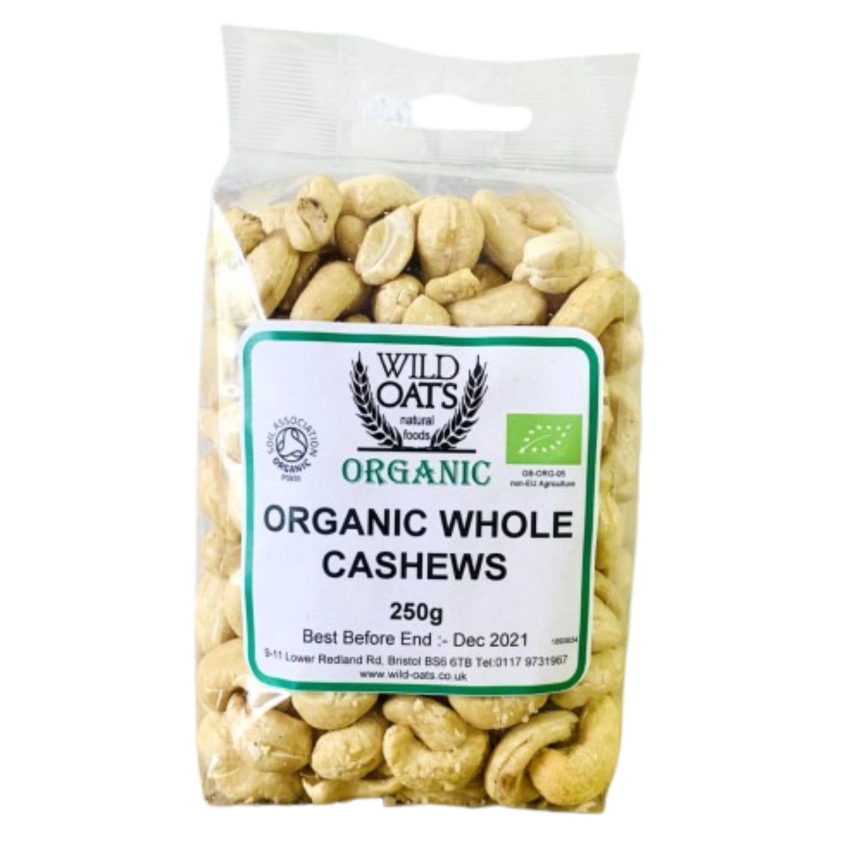 Wild Oats Organic Whole Cashews 250g